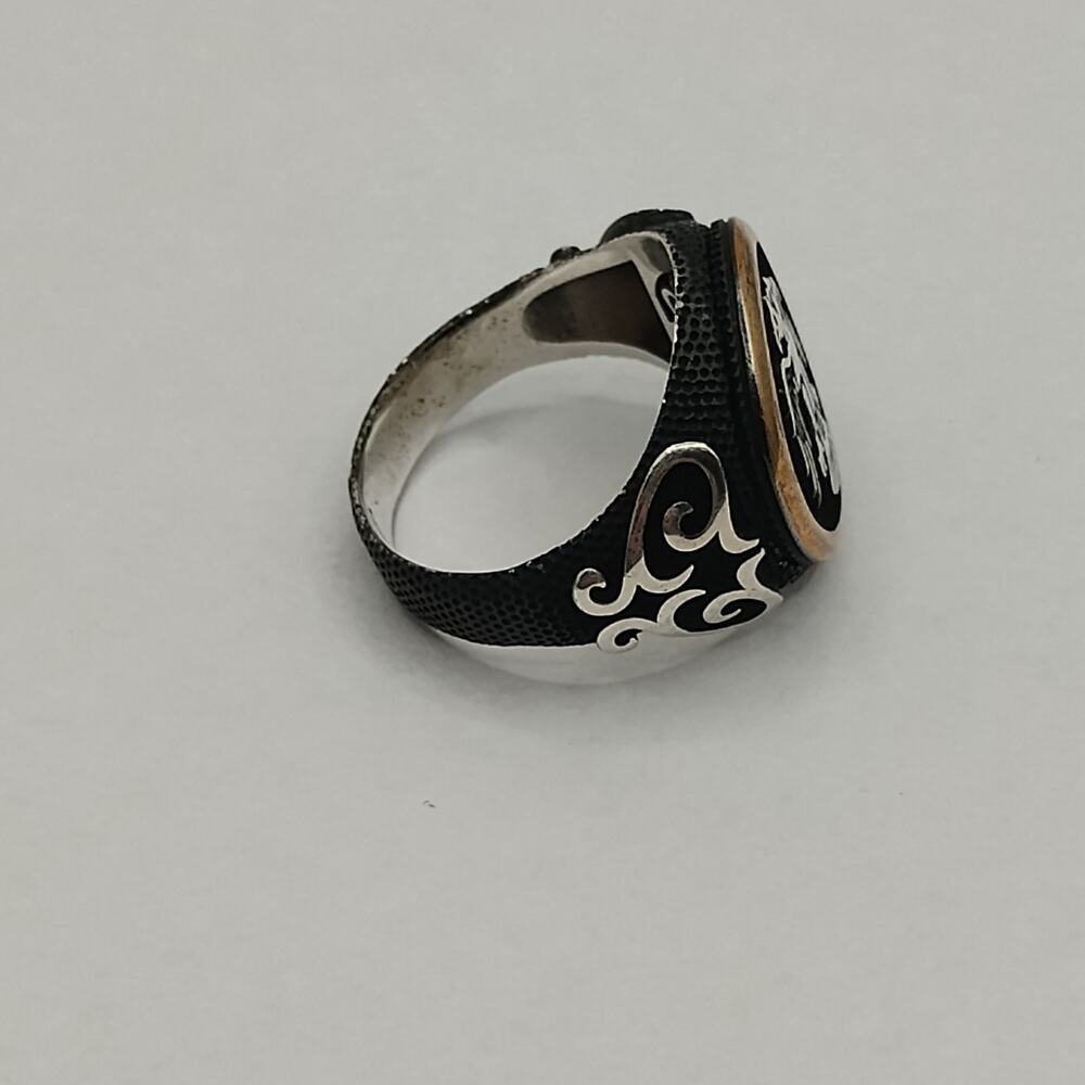 Eagle Ring in Matt Black Finish on Sterling Silver sz 9 - Picture 5 of 6